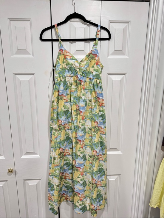 Abercrombie & Fitch Dresses & Skirts - Abercrombie & Fitch Yellow Tropical Print Maxi Dress Empire Waist Medium